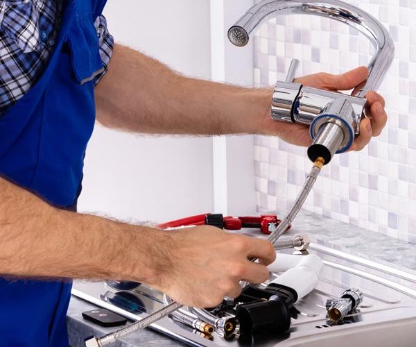 Professional plumber team